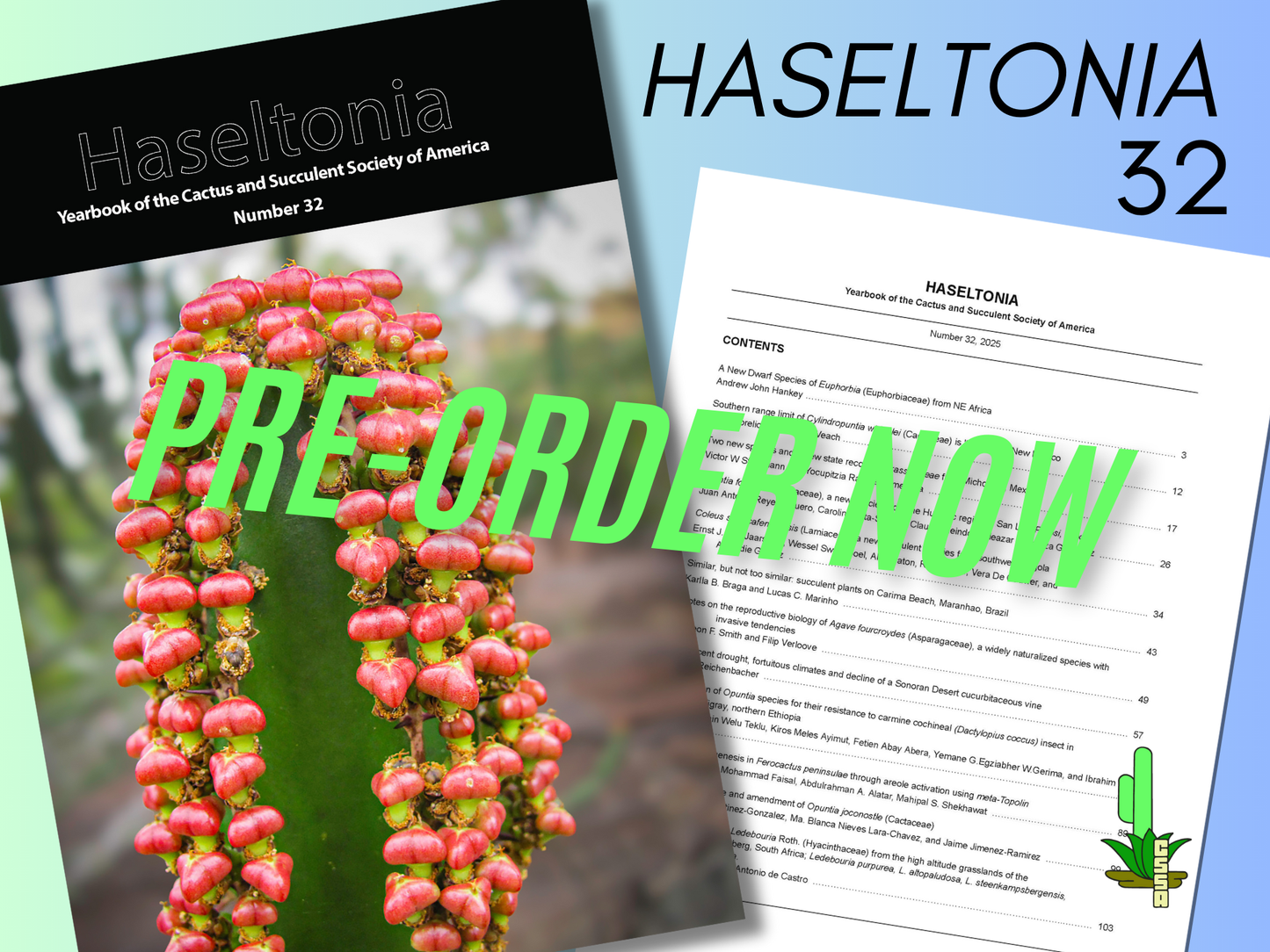 Haseltonia 32 - PreOrder for Hard Copy