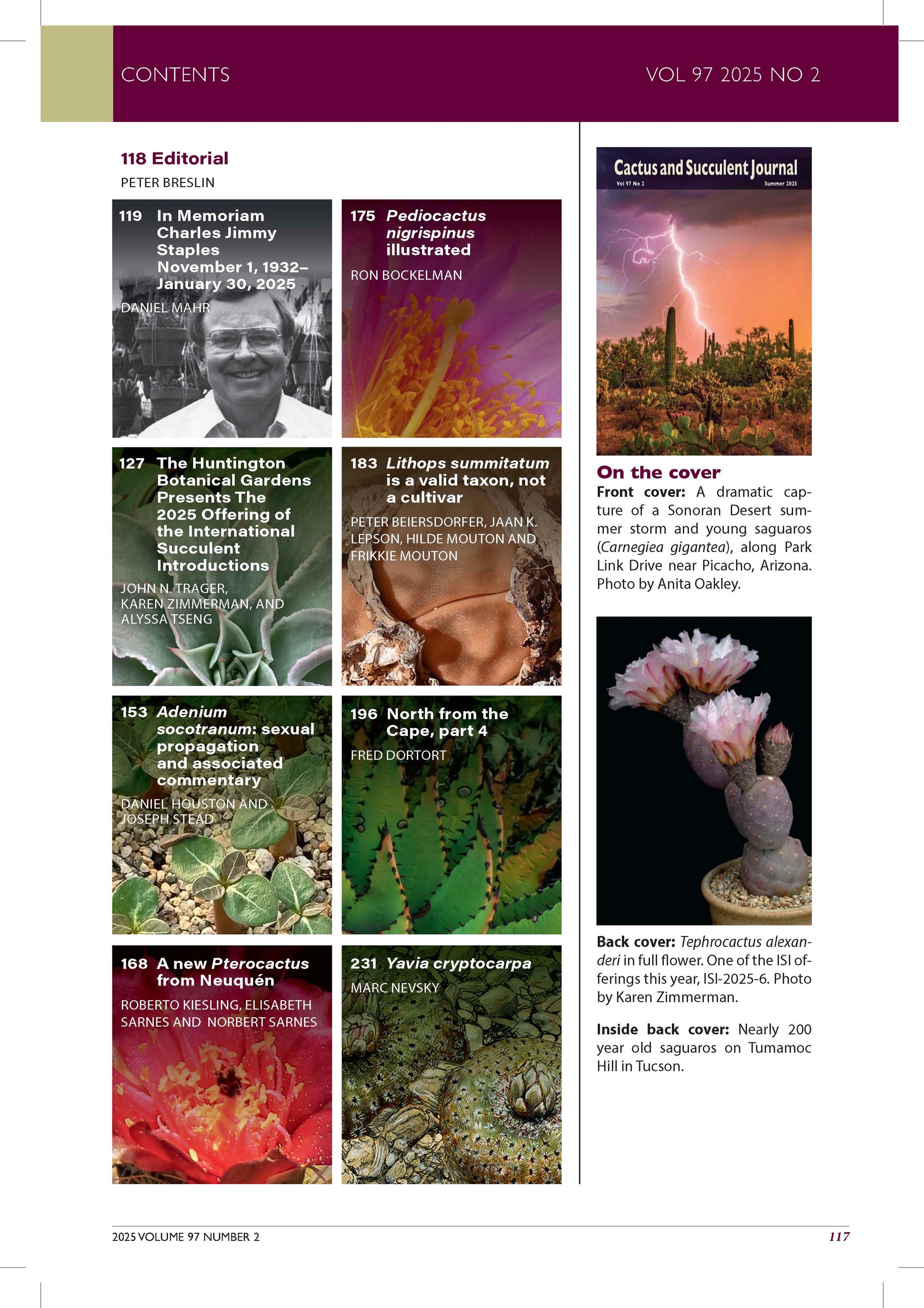 houston succulent society Journal Vol 97-2 – Cactus and Succulent Society of America, Inc