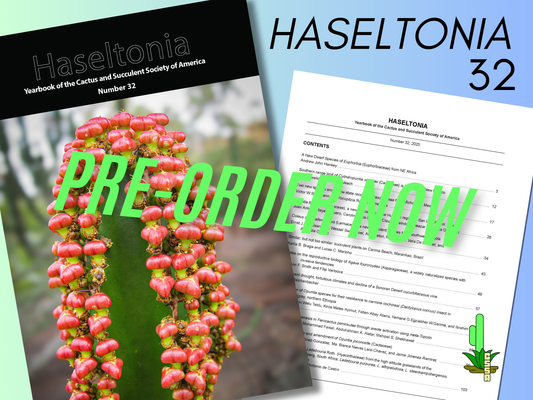 Haseltonia 32 - PreOrder for Hard Copy
